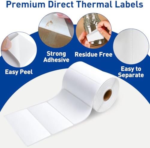 ESSENTIAL 4" x 2" Direct Thermal Labels, 1" Core (12000 Labels, 16 Rolls) - Image 7
