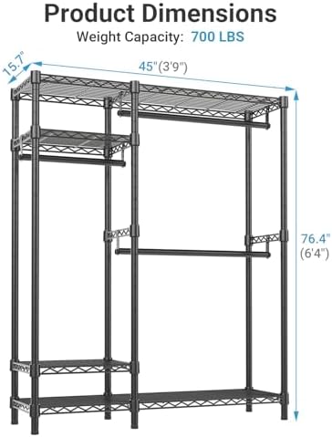 VIPEK V2C Heavy Duty Clothes Rack with Grey Upgraded Polyester Cover - Image 5