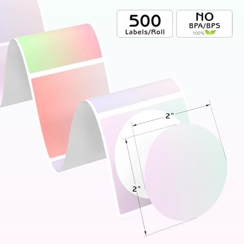 2-Inch 200PCS Round Thermal Stickers, 4 Gradient Colors & No Residue, Tear-Resistant Sticker Labels for Tags Scrapbooking/DIY Crafts/Gift Decoratio,Gradient Pink - Image 4