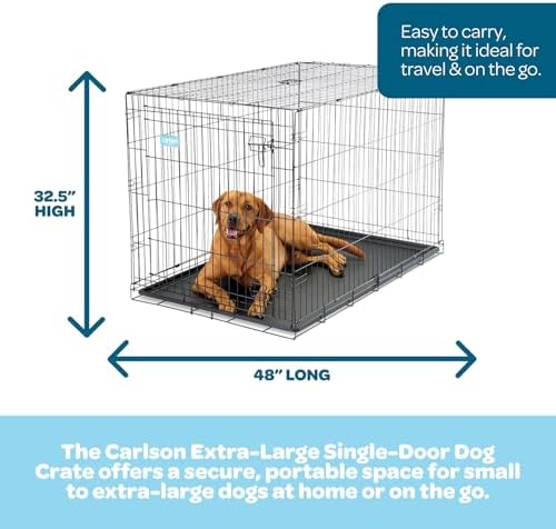 Carlson Pet Products Secure and Foldable Single Door Metal Dog Crate, Extra Large - Image 2