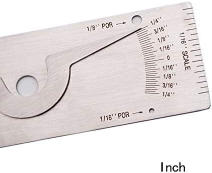 Weld Gauge Set 0-1/4'' Porosity Undercuts Checking Gauge with 0-3/4'' Convexity Concavity Welding Gauge Stainless Steel Imperial Measurement for Welding Inspection - Image 4