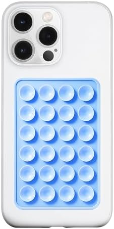LvShuLiangPin Anteel Silicone Suction Phone Case Mount, Silicon Adhesive Phone Accessory for Smartphones, Hands-Free Mirror Shower Phone Holder for Selfies, Tiktok Videos (Sky Blue) by LvShuLiangPin