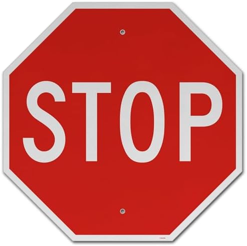 BRIMAR 24-Inch MUTCD Stop Sign, Engineering Grade Reflective Aluminum, Red by BrimarIndustries