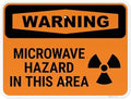 OSHA Warning Microwave Hazard in This Area with Graphic Sign, by SigoSigns