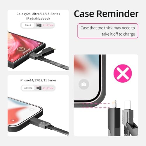 USB C Cable Fast Charging, 240W MAX 4 in 1 Charging Cable with E-Mark Chip - Image 6
