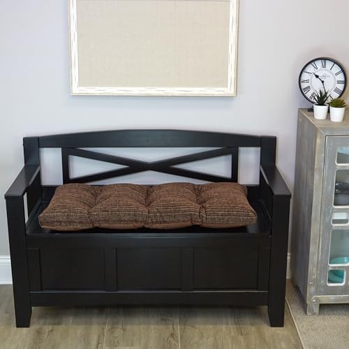 Klear Vu The Gripper Non-Slip Tufted Bench Cushion for Indoor Furniture, Assembled in USA, Entryway Storage, Bay Window, Corner Nook or Piano Seat, 33 Inches, Chenille Chocolate - Image 2