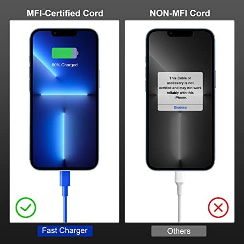 2Pack for iPhone14/13/12 Fast Charger Cable Blue 6ft[Apple MFi Certified] - Image 5