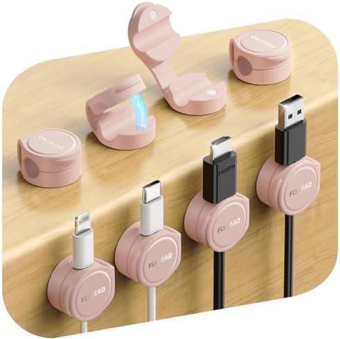 FLYLEAD 8-Pack Silicone Cord Organizer Magnetic Cable Clips, Adhesive by Sincerityisworththewait