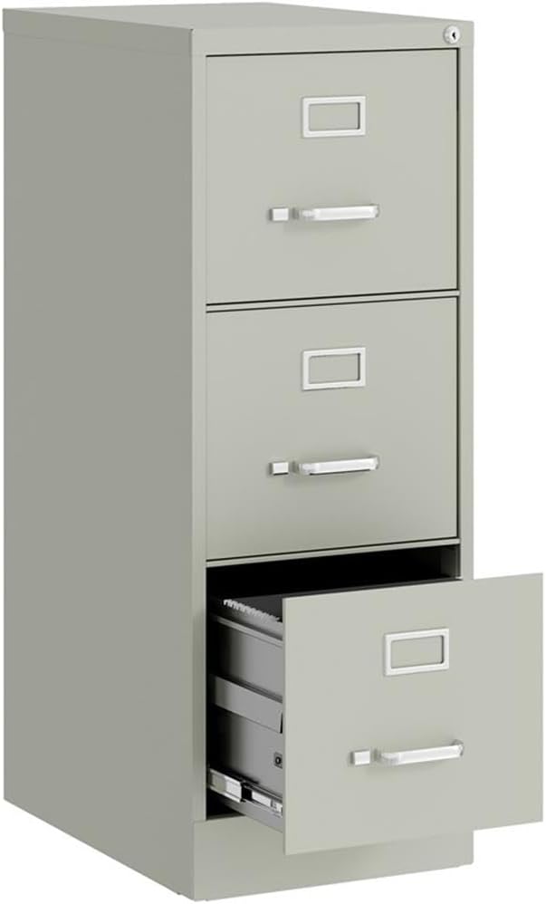 UrbanPro 3 Drawers 40.19" Vertical Light Gray Metal Filing Cabinet Lockable - Image 6