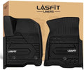 LASFIT Front Floor Mats 2019-2026 for Chevrolet Silverado/GMC Sierra 1500, Crew Cab/Double Cab, 2020-2026 Chevy Silverado/GMC Sierra 2500HD 3500HD, All Weather TPE Floor Liners, 1st Row Only by LASFIT