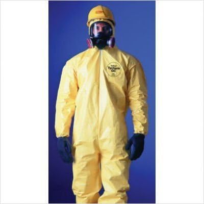 DuPont Tychem 2000 QC127S Disposable Chemical Resistant Coverall with Hood, Elastic Cuff and Serged Seams, Yellow, 3X-Large (Pack of 12) - Image 3