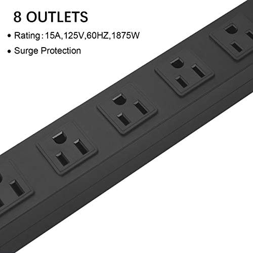 HHSOET Heavy Duty Long 8 Outlets, 14AWG Extension Cord, Black, 4FT, 2 - Image 5