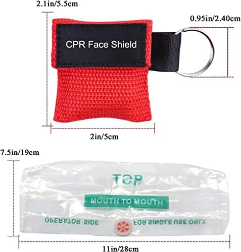 Set of 50 CPR Mask, Disposable CPR Shield Mask Emergency Mask Key Chain Ring ,with One-Way Valve Breathing Barrier for First Aid or AED Training (Colorful-50PCS) - Image 7