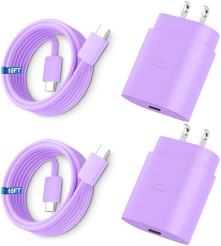 Super Fast Charger Type C, 25W USB C Wall Charger Fast Charging 10FT Cable by Vilive