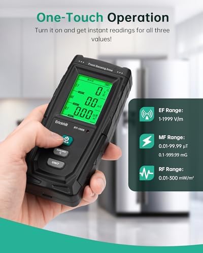 ERICKHILL 3 in 1 EMF Detector, Rechargeable EF, RF, MF, WiFi,5G Detector - Image 5