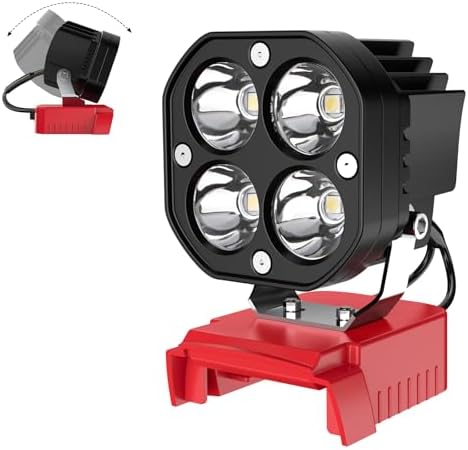 Azocek LED Work Light Compatible with Milwaukee 18V Battery 6000LM Lighting by Azocek