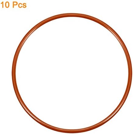 uxcell Silicone O-Ring, 55mm OD, 51mm ID, 2mm Width, VMQ Seal Rings Gasket, Red, Pack of 10 - Image 2