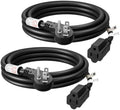 FIRMERST 1875W 15A Flat Plug Extension Cord, 6 Feet, 14 AWG, Black, 2 Pack by FIRMERST
