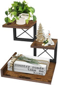 ELITEROO Desk Shelf Organizer, Wood Desktop Organizer Small Bookshelf, 3 Tier Storage Shelf Riser Display Stand for Office Decor and Desk Accessories, Rustic Brown Black by ELITEROO