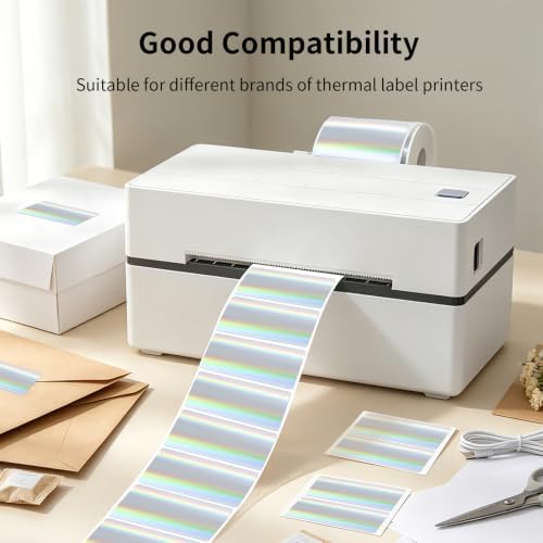 1 * 2 Inch Holographic Thermal Labels, Direct Thermal Stickers, Printable Labels for DIY Logo Design, QR Code, Name Tag, Price Tag & Packaging, 300Pcs/Roll - Image 3