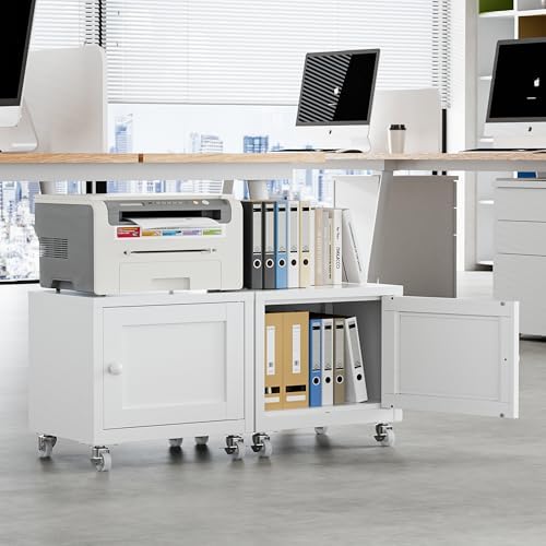 Small Printer Stand with Storage, Mobile Printer Cart for Home Office - Image 2