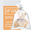 Plastic Flat Open Poly Bags, 30 Count 18 x 24 inch Clear Plastic Bags by NIUBIER