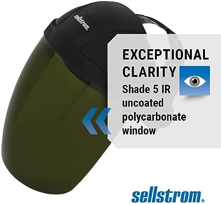 Sellstrom DP4 Face Shield - Lightweight Mask with High Impact Crown & Ratchet Headgear for Work, Grinding, Cutting - ANSI Z87.1 - Anti Fog Polycarbonate Window - Image 2