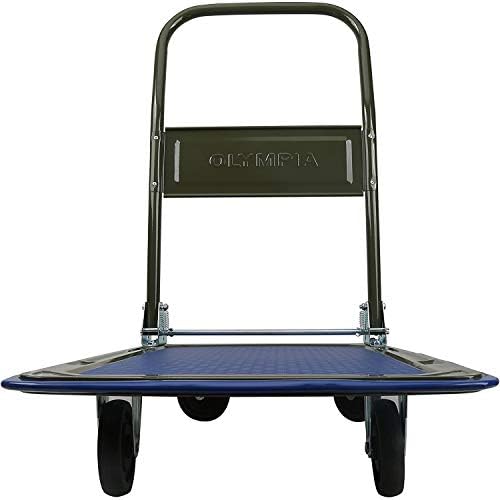 Olympia Tools Foldable Push Cart Dolly - 300 Lb. Capacity Heavy Duty Platform Truck with 360° Swivel Wheels - Black - Image 5
