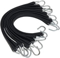 Bungee Rubber Cords Tarp 15’’-10pack with Metal Crimped S Hooks, Ideal for Securing Tarps, Cargo, Canvases, Weatherproof by VIRTIONZ