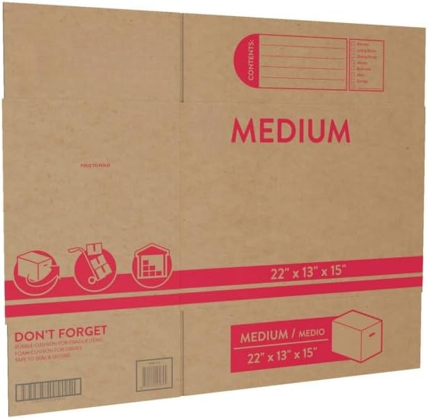 Medium Moving Boxes 10 Pack, 22x13x15.5" Corrugated Cardboard Boxes - Image 4