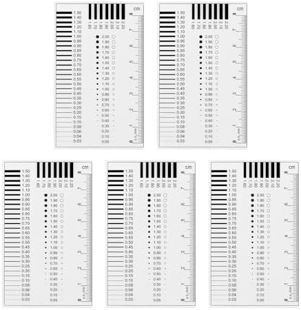 HARFINGTON 5pcs High Precision SEC Size Estimation Chart 8cm 0.5mm Transparency Flaw Detection Film Ruler for Diameter and Line Width Defects Measuring by HARFINGTON