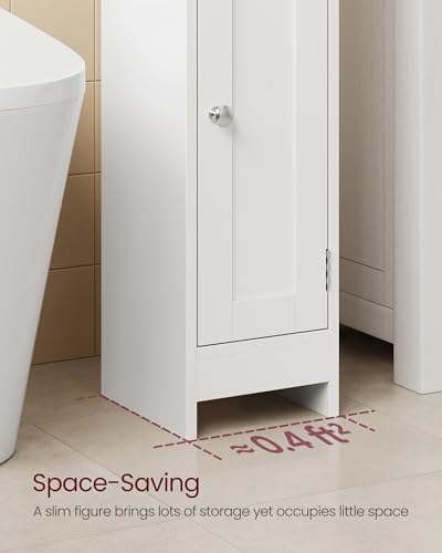 VASAGLE Small Storage Corner Floor Cabinet with Door, 36.2" H, Cloud White - Image 7