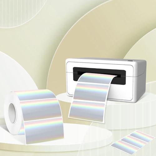 1.25" x 2.25" Holographic Thermal Label Stickers,Printable Rainbow Glitter Thermal Printer Sticker Labels for Gift Wrapping, Self-Adhesive Name Price Tag DIY Custom Logo Design (500 pcs) - Image 3