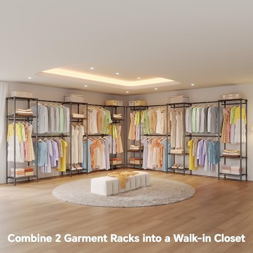 Higeego H11 Large Clothing Rack, Heavy Duty Closet Rack, Black - Image 3