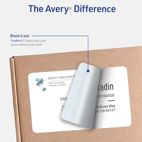 Avery Half-Sheet Printable Shipping Labels, 5.5" x 8.5" Customizable Stickers, White, 50 per Pack, 100 Blank Mailing Labels, Great for Mailing, Shipping, Organizing, and More,8126, 2 Count (Pack of 4) - Image 2