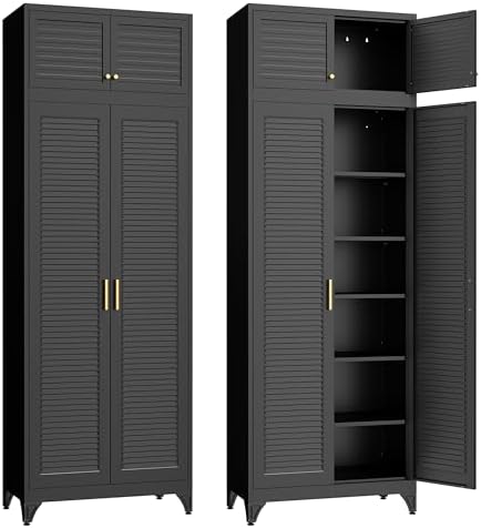 SteeLoong 90" Metal Storage Cabinet with Doors and 5 Adjustable Shelves by Steeloong