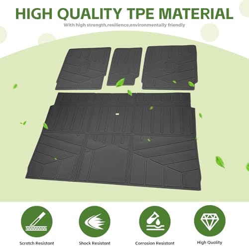 Cargo Liners for 2025 2026 Ford Expedition Max/Lincoln Navigator L Trunk Mat with Seat Back Cover Accessories, All Weather Rear Cargo Mat Backrest Protector(Only for Max & L Models) - Image 5
