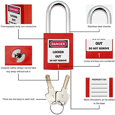 Lockout Tagout Kit - Clamp-On Circuit Breaker Lockout, Group Lockout Hasps, Lockout Tag, Universal Multi- Pole Breaker with Tool Box - Image 6