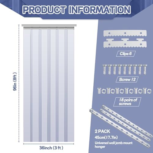 Juexica 36 X 96 Inch Clear Freezer Door Curtain Plastic Strips - Image 2