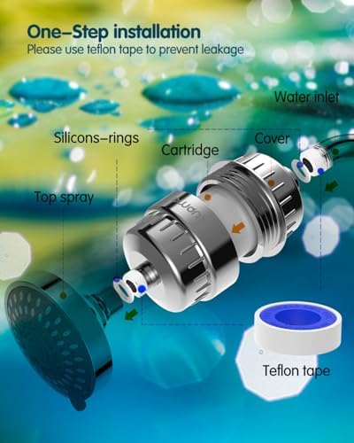 15 Stage Shower Filter - Shower Head Filter - bwdm Hard Water Filter, Remove Chlorine Heavy Metals and other Impurities, Vitamin C Water Softener Reduces Dry Itchy Skin, Dandruff (Chrome) - Image 6