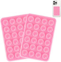 Giumel 2PCS Silicone Suction Phone Case Mount,Non Slip Suction Cup, Hands-Free Phone Accessories Holder for Selfies and Videos,Silicone Adhesive Stand Sticky for Cell Phone Pink by Giumel
