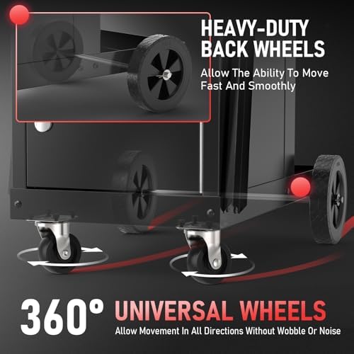 YESWELDER Welding Cart with Lockable Cabinet, Dual Cylinder Slots, 265 lb - Image 6