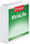 Cardinal 3 Ring Binder, 2 Inch Heavy Duty XtraLife Binder, Locking Slant-D Rings, Crack-Resistant Cover & Spine, ClearVue Covers, Holds 540 Sheets, PVC-Free, White (26320) by Office+Depot%C2%AE+