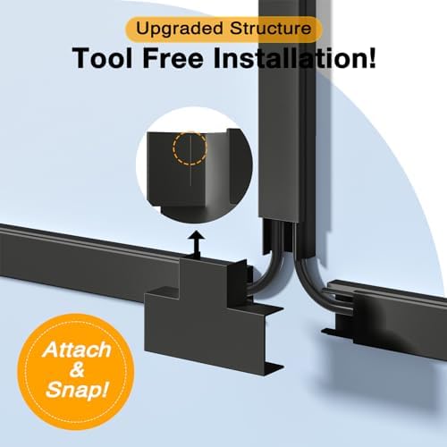 Cable Hider, 157in Delamu Cord Hider Wall for Wall Mounted TV, Wire Hider Kit, Paintable Cable Concealer Raceway Management for Home & Office, 10XL15.7 W0.95 H0.55in, Black (Pack of 2) - Image 2