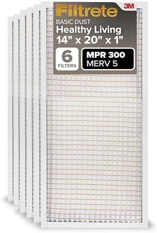 Filtrete 14x20x1 Air Filter, MERV 5, MPR 300, 6 HVAC Filters by Filtrete