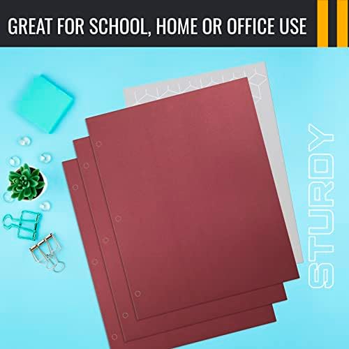 Better Office Products Two Pocket Portfolio Folders, 50-Pack, Burgundy, Letter Size Paper Folders, 50 Pieces, Burgundy - Image 6