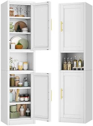 16 inch Wide Pantry Cabinet with Adjustable Shelves, Narrow Storage Cabinet by Unknown