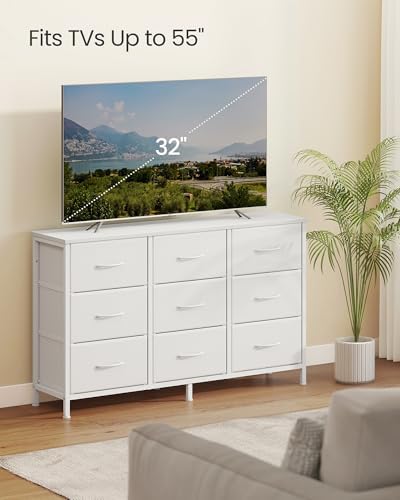 SONGMICS Dresser with 9 Fabric Drawers, TV Stand for TVs Up to 55 Inches - Image 4