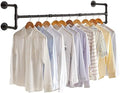 IBUYKE 50" Industrial Pipe Clothes Rack Wall Mounted, Black, TYJ002H by IBUYKE