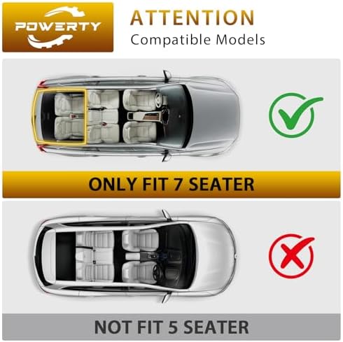 Powerty Floor Mat Cargo Liner for Toyota 4Runner 2010-2024 (Fit 7 Seats) All Weather 3D TPE Anti-Slip Car Protection, 1st & 2nd Row Set with Rear Cargo Mat Accessories - Image 5